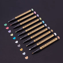 Carica l&#39;immagine nel visualizzatore di Gallery, Pennarelli Metallici, Beupro Evidenziatori colori metallici set di 10 Argento - Ilgrandebazar