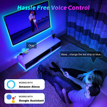 Carica l'immagine nel visualizzatore di Gallery, Teberno Striscia LED WiFi 3m per TV, compatibile con Alexa e Google Assistant, Wlan Striscia LED con telecomando, Music Sync 16 milioni di colori RGB fai da te, alimentazione USB
