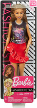 Carica l&#39;immagine nel visualizzatore di Gallery, Barbie Fashionista, Bambola Afroamericana con Top Fantasia e Gonna Lucida Rossa, Giocattolo per Bambini 3+ anni, FXL56