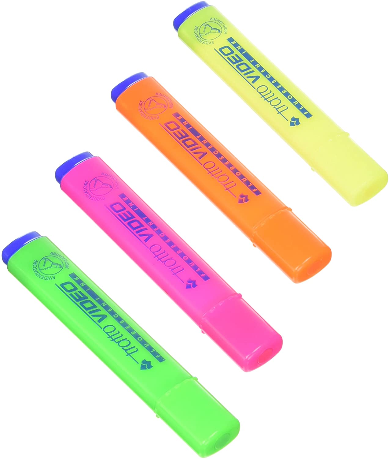 Surligneur Fluorescent Trait Large Azur - 1-5 Mm, Pointe Burin, Pour Bureau Et études - 3