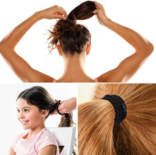 Carica l'immagine nel visualizzatore di Gallery, 12 Elsatici per Capelli in Cotone Banda per Capelli Intrecciate Corde Elastiche per Capelli, Fermacoda di Cavallo Intrecciate per Donne Ragazze Capelli Spessi Pesanti e Ricci (Nero)