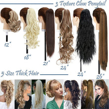 Carica l'immagine nel visualizzatore di Gallery, Coda di Cavallo Clip in Hair Extension Capelli Riccio Parrucchino Claw on Ponytail Estensioni Sintetiche Posticci Donna 60cm Ricci Castano chiaro cenere mix Bleach Blonde Castano chiaro cenere mix Bleach Blonde 60 cm - Ricci
