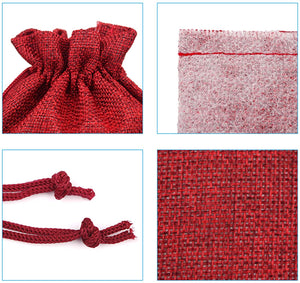Borsa per calendario natalizio con conto alla rovescia, calendari dell'Avvento fai-da-te, sacchetti piccoli,sacchetti dell'Avvento con coulisse con 24 clip in legno e corda di canapa, riutilizzabili