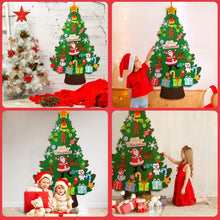 Carica l&#39;immagine nel visualizzatore di Gallery, WOTEK Albero Natale Feltro DIY Alberi Natale Artificiali Addobbi Educativo Giocattolo Regalo Bambini per Decorazioni Murali Natalizie da Parete, Porte, Ufficio, Aula - 40 Ornamenti (100cm*60cm)
