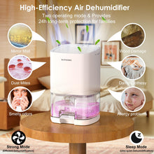 Carica l'immagine nel visualizzatore di Gallery, Deumidificatore Casa SUPOOBE Deumidificatore Portatile 1100ML -Muffa e Umidità Silenzioso,Spegnimento Automatico,Luci LED 7 colori,Per la Casa,Bagno,Cabina Armadio,Auto