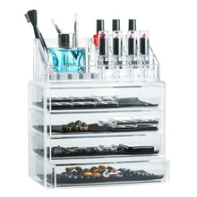 Carica l&#39;immagine nel visualizzatore di Gallery, SollyŽs Lena - Organizer per Trucchi e Gioielli Trasparente, 4 Cassetti - Ilgrandebazar