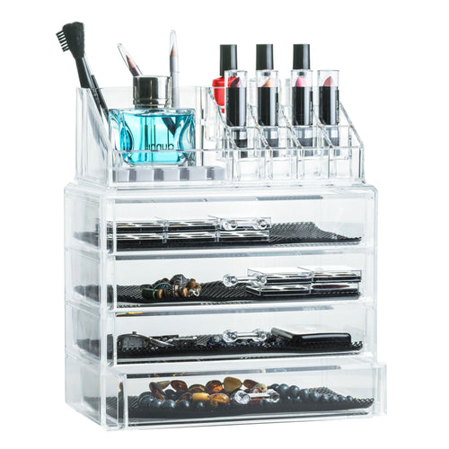 SollyŽs Lena - Organizer per Trucchi e Gioielli Trasparente, 4 Cassetti - Ilgrandebazar