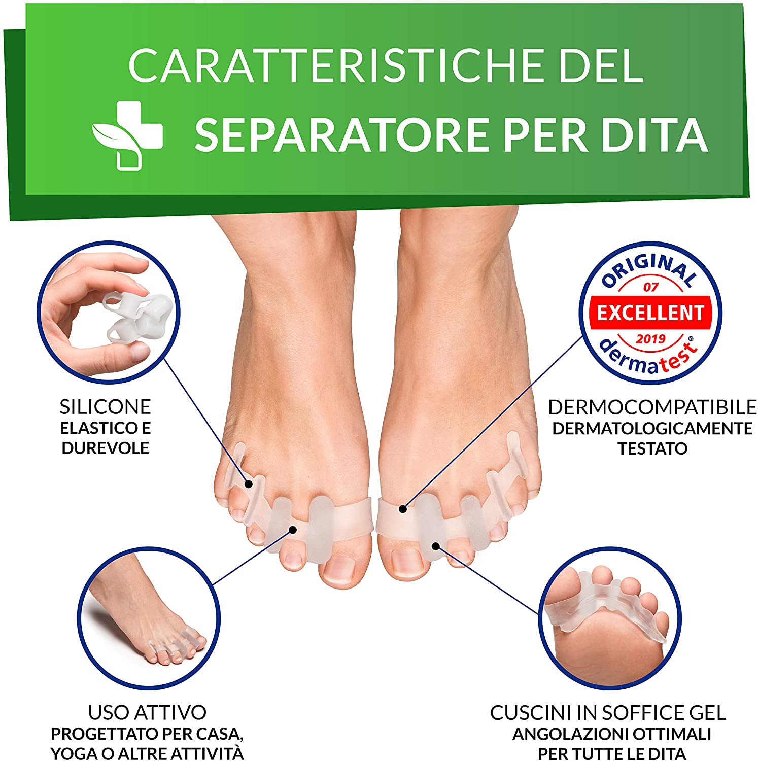 Welnove [10x Separatore Dita Piede, Di Separatori In Gel Morbidi - Foto 4