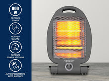 Carica l'immagine nel visualizzatore di Gallery, BEPER P203PAN001 Stufa al quarzo, Basso Consumo Energetico, 800W 2 Livelli di Potenza, Pannello radiante al quarzo, Grigio