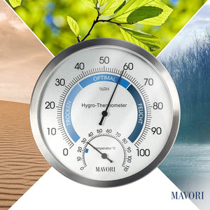 MAVORI® Analogo del termo-igrometro - Misuratore di umidità in acciaio... - Ilgrandebazar