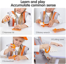 Carica l'immagine nel visualizzatore di Gallery, tumama Kit di attrezzi per bambini e bambini Giocattoli di costruzione Finta per bambini Martello Cacciavite Borsa per attrezzi fai da te Trapano Gioco di ruolo Ragazzi Ragazze Compleanno per 3 o più