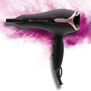 Imetec Bellissima Asciugacapelli K9 2300 Asciuga e Mantiene Idratati i Capelli senza Effetto Crespo, 2300 W, Tecnologia a Ioni, 8 Combinazioni Flusso d'Aria Temperatura, Diffusore Incluso