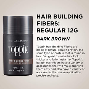 Toppik Fibre di cheratina per la 12 g, Castano Scuro (Darck Brown) - Ilgrandebazar