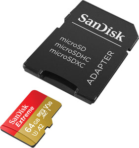 SanDisk Extreme Scheda di Memoria microSDXC da 64 GB e Adattatore SD 64