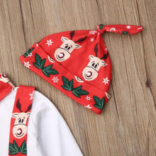 Carica l'immagine nel visualizzatore di Gallery, Loalirando Natale 3 Pezzi Completini Pagliaccetto Neonato Invernale a Manica Lunga+ Pantaloni con Bretelle +Cappello di Natale Divertente