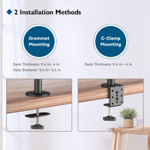 Carica l&#39;immagine nel visualizzatore di Gallery, BONTEC Supporto Doppio Monitor per Schermo LED LCD da 13 a 27 Pollici, Ergonomica Inclinazione e Rotazione Braccio Monitor Scrivania con Morsetto, Dimensioni VESA: 75x75-100x100 mm