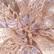 Carica l'immagine nel visualizzatore di Gallery, TOYANDONA 12pcs Glitter Stella di Natale Fiori Artificiali Albero di Natale Ornamenti Floreali Decorazioni Ciondolo Albero di Natale Corona di Natale riempimento (Champagne)