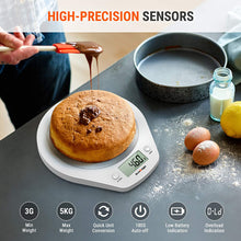 Carica l'immagine nel visualizzatore di Gallery, ACCUWEIGHT Bilancia Digitale da Cucina Bilance Alimenti Elettronica con Piattaforma in Acciaio Inossidabile per Pesa Cibo, Alta Precisione da 1g a 5 kg, Bianco Bianca