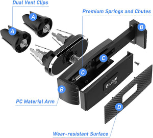 Blukar Supporto Cellulare Auto, Universale Supporto Telefono, Porta Cellulare Auto, 360 ° di Rotazione Supporto Auto Smartphone