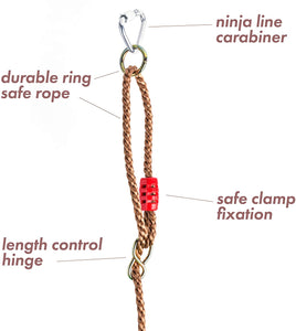 Cateam Sedile oscillante Rosso per Bambini e Adulti con Cerniera di Controllo della Lunghezza - Moschettone Triangolare Incluso - Ricambio per Altalena da Campo