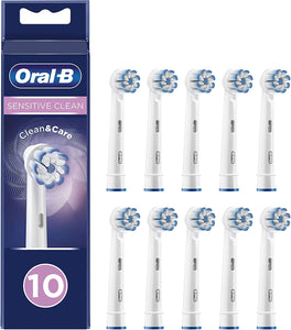 Oral-B Sensitive Clean - Testine di Ricambio per Spazzolino Elettrico, Confezione da 10 Pezzi, Idea Regalo Natale