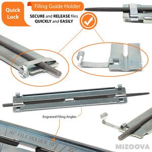 MIZOOVA Affilatore per Motosega Kit Professionale 10 Pezzi Affilatura... - Ilgrandebazar