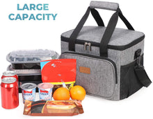 Carica l'immagine nel visualizzatore di Gallery, Lifewit 15L Borsa Termica Manutenzione di Freddo e Caldo per Uomo/Donna/Bambino Porta Pranzo Cibo Alimentazione per Campeggio Lavoro Scuola (Grigio) 15L Grigio