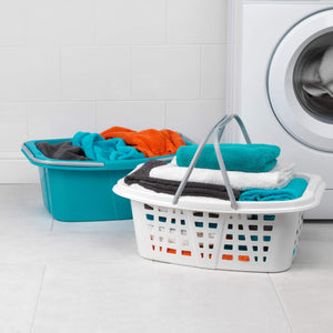 Beldray La030450Tq Ceste Per La Biancheria In Durevole Plastica Con Manici, Turchese Bianco, 57 x 41 x 14 cm