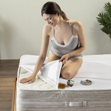 Carica l&#39;immagine nel visualizzatore di Gallery, Coprimaterasso Matrimoniale Impermeabile 160x200 cm Lenzuolo in Cotone Cerata per Letto Protezione Salva Materasso Traversa Traspirante Antiacaro Anallergico Lavabile in Lavatrice con 4 Elastici