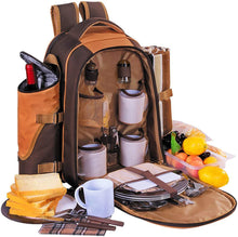 Carica l&#39;immagine nel visualizzatore di Gallery, Apollowalker, zaino da picnic, borsa termica con posate, coperta e altri accessori, per 4 persone