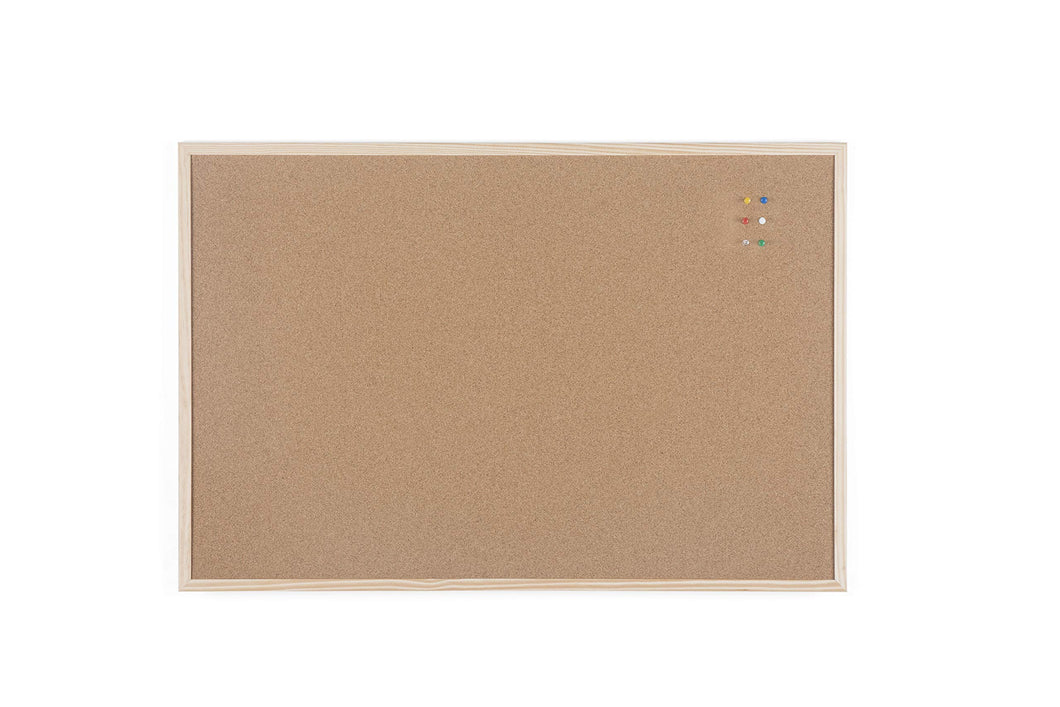 Bi-Office Pannello In Sughero Budget Con Cornice Legno Di 900x600, marrone - Ilgrandebazar