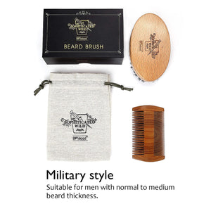 BFWood Set di Spazzola Barba con setole cinghiale e Pettine - Stile Set-b - Ilgrandebazar