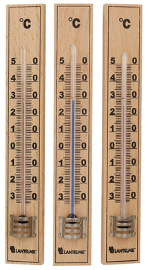 Lantelme Set di 3 termometri analogici in Legno per Interni ed Esterni, Beige - Ilgrandebazar