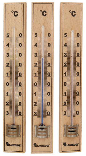 Lantelme Set di 3 termometri analogici in Legno per Interni ed Esterni, Beige - Ilgrandebazar