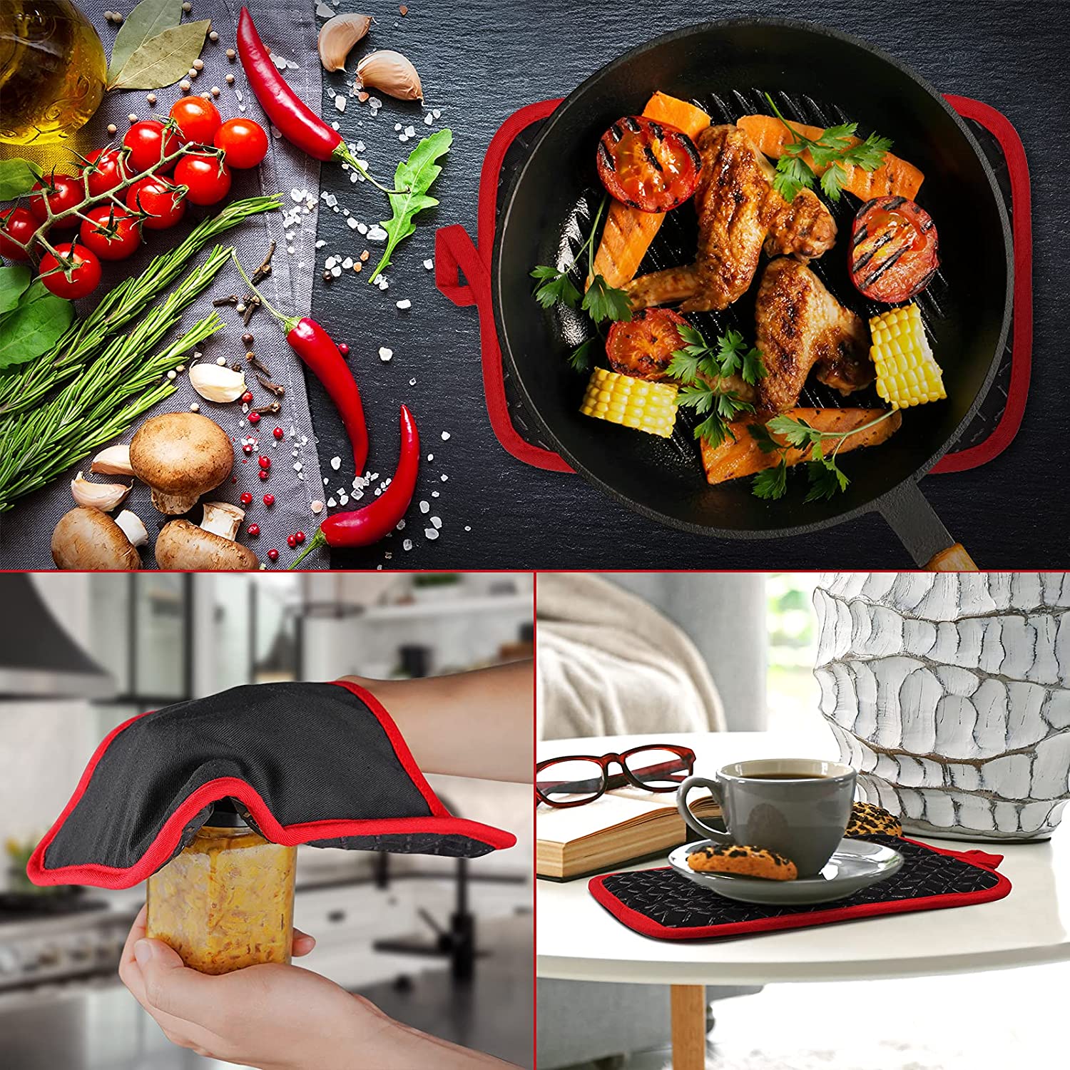 Set Di 2 Presine E Guanti Da Forno In Silicone - Guanti Riscaldanti Antiscivolo Extra Spessi E Resistenti Al Calore Per Cuocere Al Forno Cucinare E Usare Nel Microonde Blu 92615437 Set Di 2 Presine E Guanti Da Forno In Silicone - Guanti Riscaldanti Antiscivolo Extra Spessi E Resistenti Al Calore Per Cuocere Al Forno Cucinare E Usare Nel Microonde Blu 92615437