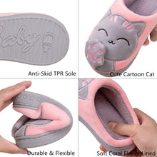 Carica l'immagine nel visualizzatore di Gallery, ChayChax Carino Cartone Animato Pantofole da Casa Bambini Uomo Donna Inverno Peluche Ciabatte Interne Comode Caldo Scarpe di Cotone Invernale, Rosa Grigio, 41/42 EU=Produttore 42/43