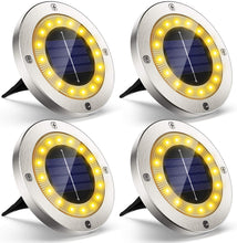 Carica l'immagine nel visualizzatore di Gallery, Luce Solare da Giardino, VIRIDI 4pcs 16 Led Faretti Solari Luci da Giardino Esterno Faretto Incasso Calda Solare Terra Lampade da Sicurezza 600mah Batteria per Scala Paesaggio Strade aiuola Vialetto