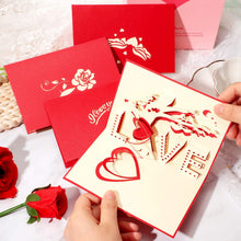 Carica l&#39;immagine nel visualizzatore di Gallery, 4 Pezzi San Valentino Biglietto di Auguri 3D Biglietti d&#39;Auguri Romantici... - Ilgrandebazar