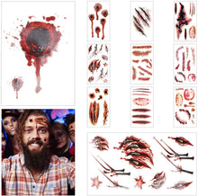 Carica l'immagine nel visualizzatore di Gallery, LOVEXIU Halloween Decorazioni, Halloween Decorazioni Horror, Halloween Zombie Scars Tattoos,Adesivi per Feste per Bambini, Decorazione di Vampiri di Halloween