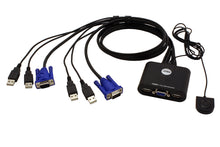 Carica l&#39;immagine nel visualizzatore di Gallery, Aten CS22U KVM Switch 2-&gt; 1 USB Black - Ilgrandebazar