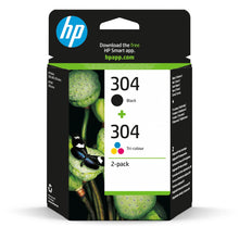 Carica l&#39;immagine nel visualizzatore di Gallery, HP 304 Nero e Tricromia, 3JB05AE, confezione da 2 cartucce originali HP, compatibili con stampanti HP DeskJet 2620, 2630, 3720, 3730, 3750 e 3760, HP ENVY 5010, 5020 e 5030