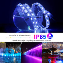 Carica l&#39;immagine nel visualizzatore di Gallery, MROTY ITALIA | Striscia LED RGB 5050, Strisce LED, Luci LED - Alimentatore e Telecomando a 44 tasti, 12V 5A, 300 LED - Decorazioni Interno ed Esterno per vari eventi - Ultimo modello, Tecnologia 2020