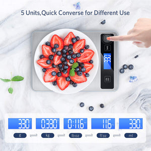 Bilancia Cucina Digitale, Homever 15kg in Acciaio 9*6.3*0.87in, Argento - Ilgrandebazar