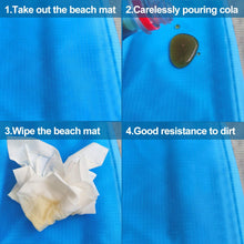 Carica l&#39;immagine nel visualizzatore di Gallery, Th-some Tapis de Plage Anti Sable, Couverture de Pique Nique 200 * 140cm Portable Imperméable Pliable avec 4 Piquets pour Plage, Camping, Picnic, Voyage ect Les Èvénements en Extérieur