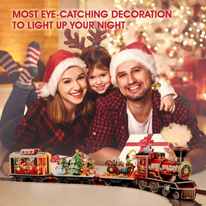 CubicFun Puzzle 3D Trenino Natale con Luci e Suoni per Natale Decorazioni Trenino Albero di Natale Decorazioni Casa Regali Natale per Bambini e Adulti, 218 Pezzi