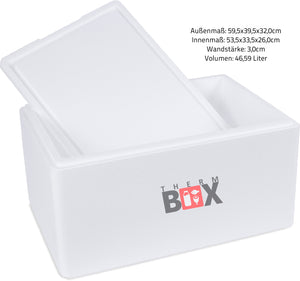 Scatola termica isolata in polistirene bianco, 59,5 x 39,5 x 32 cm, ideale... - Ilgrandebazar