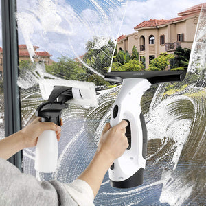 Aidodo Lavavetri Elettrico, Aspiragocce per Finestra Ricaricabile senza Fili con Kit per Pulire Le Finestre, Vetri Bagno Box Doccia Specchi
