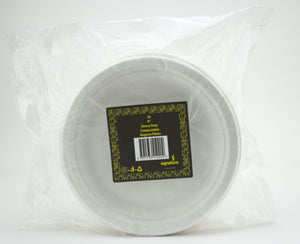 Piatti Super Rigidi per Bagassa Biodegradabili e Usa e Getta - 23 cm, Bianco - Ilgrandebazar