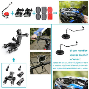 Neewer 50-In-1 Kit di Accessori per Action Camera Compatibile con GoPro Hero 8 Max 7 6 5 4 Black GoPro 2018 Session Fusion Argento Bianco Insta360 DJI AKASO APEMAN Campark SJCAM Action Camera ecc.