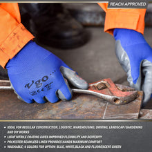 Carica l&#39;immagine nel visualizzatore di Gallery, Vgo,10 paia, Guanti, guanti da lavoro e giardinaggio in nitrile, 9/L, Blu